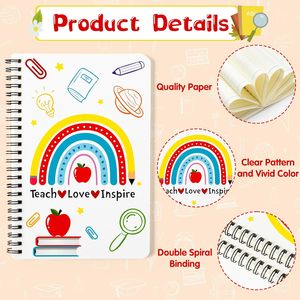 Paquete de 2 Cuadernos Espiral A5 con Diseño de Dibujos Animados, 50 Hojas Rayadas, Bloc de <span class=keywords><strong>Notas</strong></span> Personalizado, Diario, <span class=keywords><strong>Cuaderno</strong></span> para Material Escolar - Product Image 4