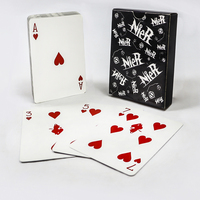 Jeu de cartes à jouer en papier noir et bleu, taille standard, type normal, marque OEM personnalisée, avec boîte, logo personnalisé et modèle personnalisé