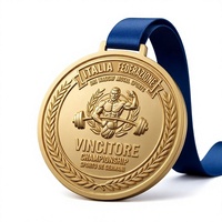 Médaille de sport gravée au laser, médaille d'or, logo personnalisé, trophée de style olympique pour cérémonie de compétition