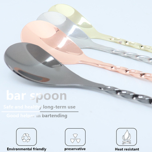 Cuchara de barra de acero inoxidable con logotipo personalizado RTS 27/30/33/40/50cm Swizzle <span class=keywords><strong>Stick</strong></span> para cóctel Bartending Barware Set - Product Image 3