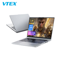 Game portabel laptop, Notebook 14.1 inci 16Gb Ram 512Gb Ssd layar 2.8K Pc Amd R7 untuk Game Wukong hitam