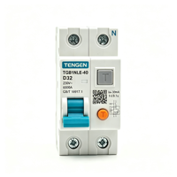 Disjoncteur différentiel TENGEN TGB1NLE-40 D32A D40A 3P 4P 30mA 380V 400V 6kA Courbes B/C/D Certifié CE CB UL
