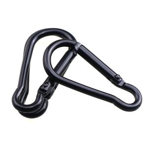 Aluminum Black Small Spring Snap Hook Climbing Carabiner Key Chain M5*50