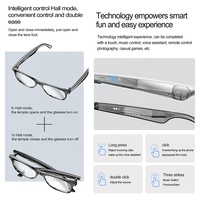 Lunettes intelligentes AI avec écouteurs, lunettes avec traduction AI, fonction de contrôle par application pour homme et femme
