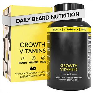 Capsules de biotine et de collagène pour la croissance de la barbe pour hommes, OEM/ODM, pour soutenir la croissance des cheveux, de la peau et des ongles, complément nutritionnel pour une barbe épaisse et pleine - Product Image 1