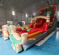 Toboggan aquatique commercial KUOYE d'été en forme de dinosaure, toboggan aquatique gonflable avec piscine amovible pour la location événementielle
