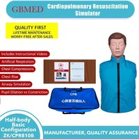 Maniquí básico de entrenamiento de RCP, modelo de fuentes de enseñanza de ciencia médica de medio cuerpo, maniquí humano de primeros auxilios para entrenamiento de enfermera