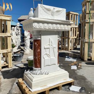 Altar de Iglesia de Mármol Tallado a Mano con Relieve del Espíritu Santo y San José - Product Image 2