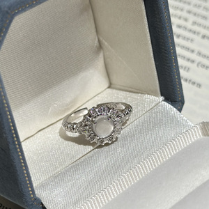 แหวนเงินแท้ S925 ประดับหยกน้ำ ดีไซน์วินเทจเฉพาะกลุ่ม ชุบทอง 18K ดีไซน์เรขาคณิตทันสมัย แหวนเปิดปรับขนาดได้ - Product Image 5