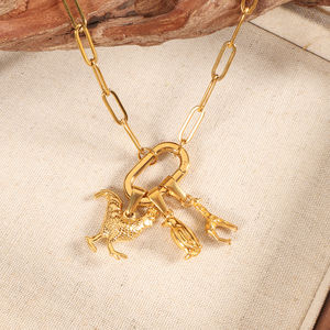 Venta al por mayor 18K chapado en oro DIY joyería delicada moda Animal elefante León langosta tortuga colgante encantos para la fabricación de joyas - Product Image 2