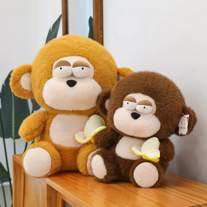 Petite poupée singe assise sur une banane, jouet en peluche, hauteur 35-65 cm, nouvelle décoration pour la maison, poupée en tissu, idéale comme cadeau de fête - Product Image 4