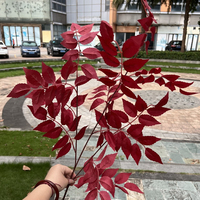 Lot de 3 feuilles artificielles vertes à trois branches pour décoration murale pour Noël, la remise des diplômes, la fête des mères
