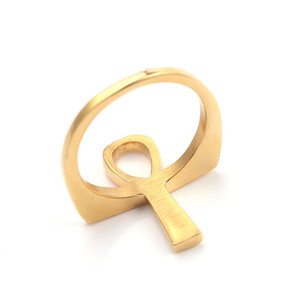 Ankh แหวนอียิปต์ข้ามกุญแจของของขวัญไนล์สำหรับผู้ชายผู้หญิงคลาสสิกแอฟริกาอียิปต์เครื่องประดับสีทอง - Product Image 3