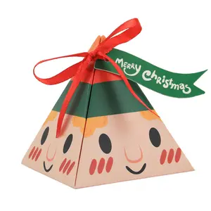 Китайский производитель Yiwu, упаковка для пищевых продуктов, оптовая продажа, сладкий момент, Зеленая пирамида, Рождественская Подарочная коробка для фестивальных конфет, шоколадные конфеты