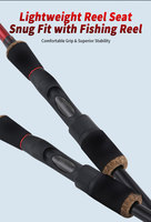 Canne à pêche spinning/baitcasting Z019 2.44-3.03m pour eau salée, action moyenne rapide, carbone, poignée EVA, pour la pêche au saumon (fly/jigging)