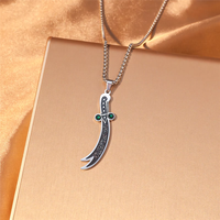 Collier pendentif épée islamique Zulfiqar pour hommes musulmans, bijou vintage arabe, cadeau religieux