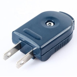 Màu Xanh CE Đồng Mỹ 2-Pin có thể tháo rời dây cắm 90 độ xoay chúng tôi kết nối điện nữ nam re-wirable ổ cắm loại - Product Image 2