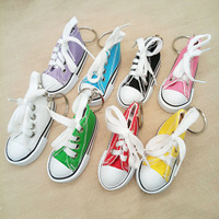 Wholesale Mini Canvas Tennis Shoe Key Chain Sneaker Keychain Cool Birthday Party Favors Key Ring