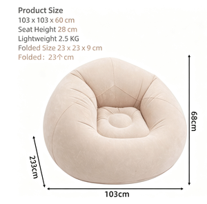 Canapé gonflable individuel floqué, design moderne, pour usage extérieur, pliable - Product Image 2
