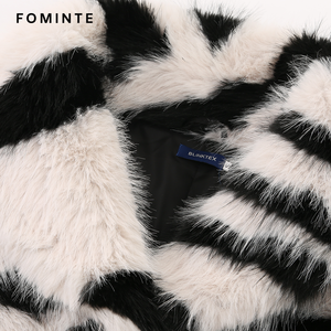 <span class=keywords><strong>Cappotto</strong></span> Corto in <span class=keywords><strong>Ecopelliccia</strong></span> a Maniche Lunghe con Motivo Zebrato, Taglie Forti, Caldo e Antivento, Giacca Trendy e Soffice per Donna - Product Image 6