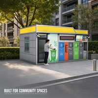 Station de tri des déchets avec serrure intelligente, contrôle par application mobile et surveillance du niveau de remplissage en temps réel pour la gestion urbaine.