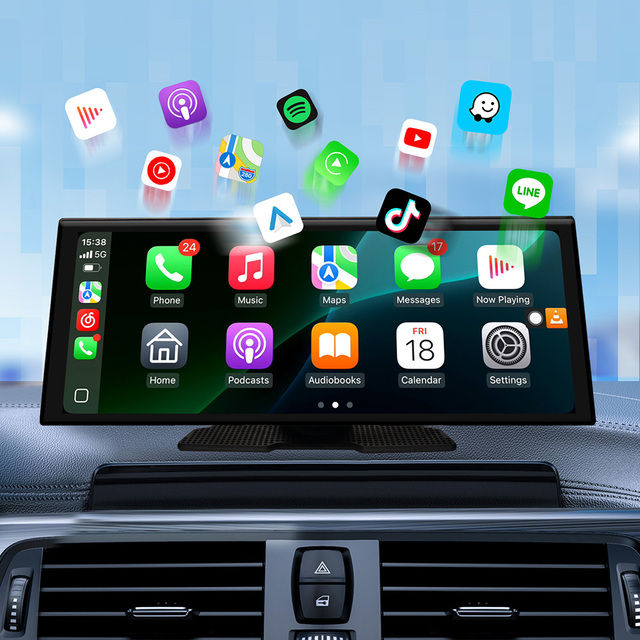 Rhythm 10.26 Inch Single Din Android Car Radio Portable Touch Screen 2K QLED with DSP BT Carplay GPS WiFi 1-Year Warranty