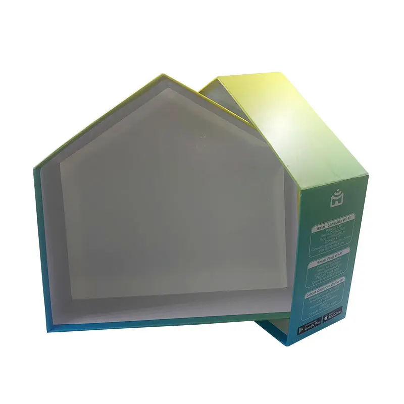 Custom Design Paper Packaging Cardboard House Shape Gift Box with Window