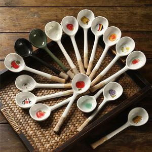 Cucharas de Sopa Mini Japonesas Lindas, Vajilla de Cerámica Pintada a Mano, Cucharas para Sopa y Arroz, Utensilios de Cocina al por Mayor - Product Image 2