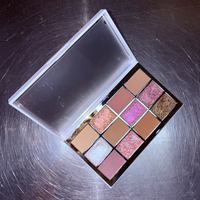 Palette de fards à paupières personnalisée 12 couleurs, fini mat, brillant et scintillant, rose