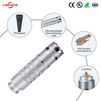 Connecteurs circulaires push-pull autoverrouillants OEM étanches série FGG 0L-3L en laiton chromé avec contacts plaqués or à souder/à sertir