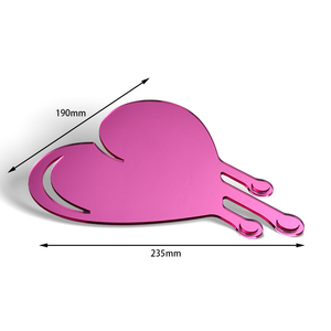 Acrylic Customized Irregular Pink Heart Shape Cosmetic Single Side Compact Mirror - Product Image 2