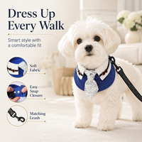 Nouvel ensemble de laisse et collier de smoking pour chien Gentleman 2026, accessoires de promenade de luxe à carreaux avec cravate pour animaux de compagnie Ming Jia