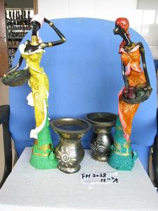 Elegante Statuetta / Scultura in Poliresina di <span class=keywords><strong>Donna</strong></span> Africana Nera per Decorazione d'Interni - Product Image 6