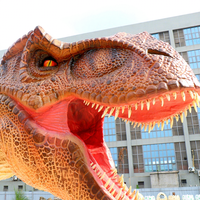 Modèle de Tête de Dinosaure Animatronique en Métal pour Parc à Thème Jurassique, Utilisation Intérieure/Extérieure, Contrôle Programmable, Personnalisable, pour Aire de Jeux de Jardin