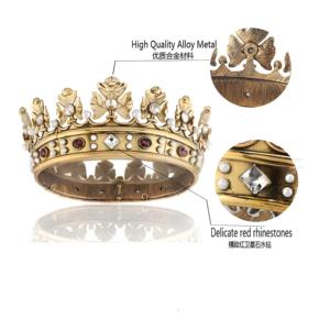 Corona <span class=keywords><strong>da</strong></span> uomo retrò rotonda grande corona barocca perla <span class=keywords><strong>re</strong></span> incoronazione - Product Image 3