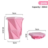 Gobelet portable en silicone imprimé en 3D avec couvercle à vis 260 ml, pour boire directement, idéal pour les sports de plein air, la randonnée, la voiture, les couleurs adaptées au camping