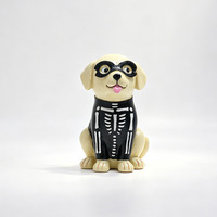Figurine en résine de Labrador vampire squelette effrayant, statue d'animal de compagnie pour Halloween, décoration de fenêtre et de bureau