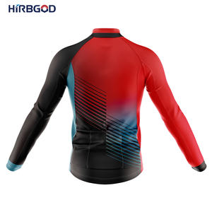 HIRBGOD Ropa impermeable de lluvia de manga larga para hombre Mantener el calor en invierno Fleece Ciclismo Jersey Chaqueta a prueba de viento <span class=keywords><strong>Maje</strong></span> Camisa de lana - Product Image 2