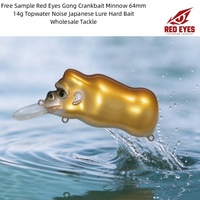 Leurre de surface Red Eyes Gong Crankbait Minnow 64mm 14g, leurre japonais bruyant, appât dur, vente en gros de matériel de pêche