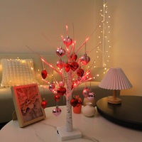 Lumières LED pour arbre de Noël, rouge rose, lumière chaude, alimentées par piles, compatibles USB, décoration festive