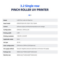 Impresora UV de inyección de tinta de cama plana automática con rodillo de presión de una sola fila 3.2 y rodillo de goma flexible Xp600, nueva tinta UV