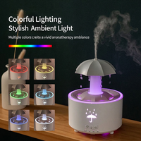 Diffuseur d'arômes rotatif en forme de parapluie, humidificateur à gouttelettes d'eau, brumisateur USB, brume fraîche, télécommande, pour la maison et le bureau, en plastique