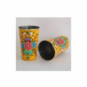 Modern Luxury Steel <b>Enameled</b> Print Drinking Beverages Drinks Party Wedding Serving Glass Top Design Product - Product Image 1