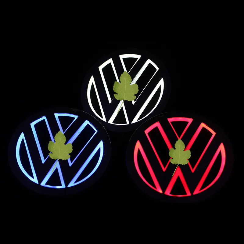 Car Illuminated 4D 5D LED Emblem Light Still Style Grille Rear badge Front White Blue Red For VW Chevy