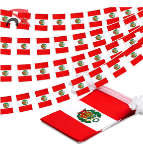 Guirnaldas <span class=keywords><strong>de</strong></span> Banderas Nacionales <span class=keywords><strong>de</strong></span> Perú para Decoración, Venta al Por Mayor para Fanáticos del Fútbol - Product Image 1