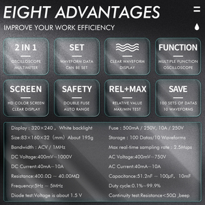 Đồng Hồ Vạn Năng Dao Động ET828 Đồng Hồ Đo Tốc Độ Lấy Mẫu 1MHZ 2.5MSPS + Kết Hợp Vạn Năng - Product Image 4