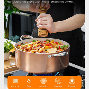 Olla Holandesa de Alta Calidad de 6 Qt con Tapa de Vidrio, Revestimiento Cerámico Antiadherente, Apta para Lavavajillas, Asas de Acero Inoxidable para Cocina de Gas - Product Image 6