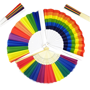 Gay Man MLM Pride Flag Ventilador de mano Grande Plegable Colorido Clacking Fan para Mujeres Hombres Pride Party Decoration - Product Image 3