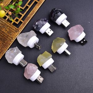 <strong>Wholesale</strong> Natural Clear Rose <strong>Crystal</strong> Night Light Mixed <strong>Raw</strong> Citrine Amethyst Lamp for Souvenirs - Product Image 4