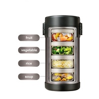 Boîte à lunch sous vide en acier inoxydable de 2500ml avec évent pour le stockage des aliments sans Bpa